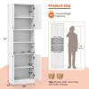 75" Kitchen Pantry Cabinet Tall Cupboard with Doors and Shelves